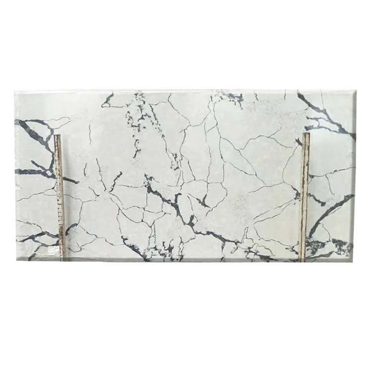 
Carrara and calacatta marble color white veins grey quartz stone for couner top 