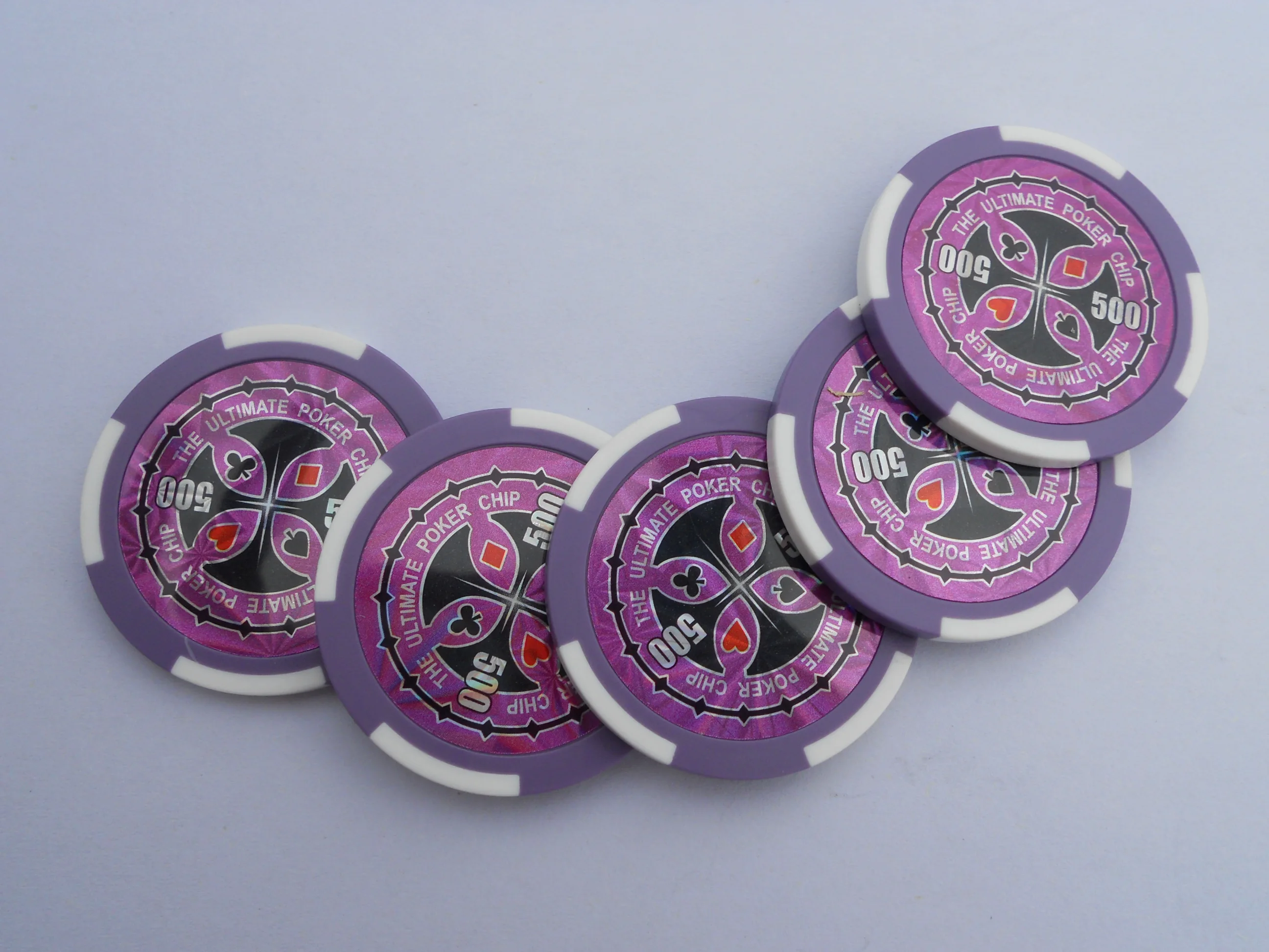 4 stripes  PS  poker chips with  stickers inlay