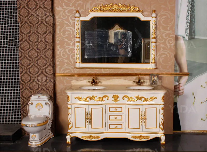 Model FG2068 luxury style Solid wood bathroom wall mounted cabinet antique vanity for bathroom and bedroom