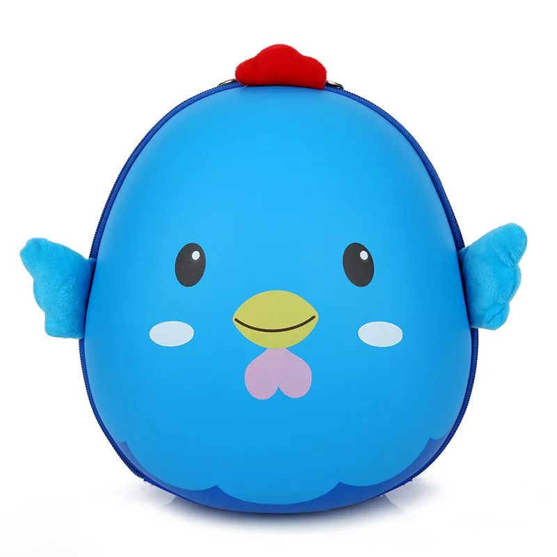 Promotional Cute 3D Hard Shell Solid Chicken Pattern Kids Bag Custom Kindergarten School Packs