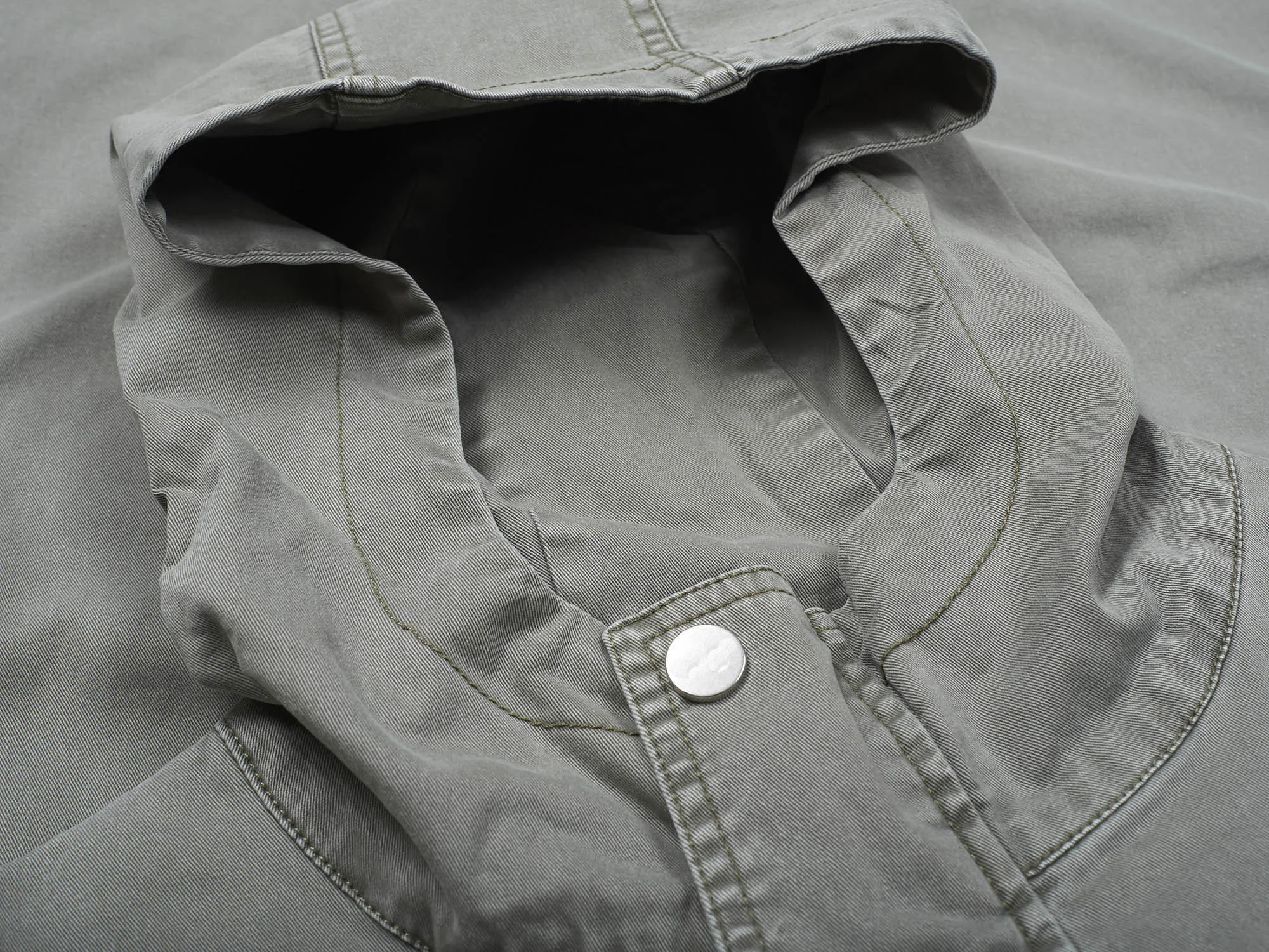 European Mens 97% Cotton 3% Elastane Twill Fishtail Parka In Garment Washed