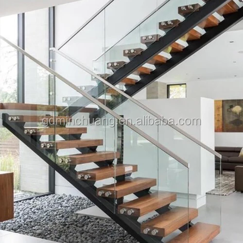 easy install solid wooden industrial stair staircase handrails