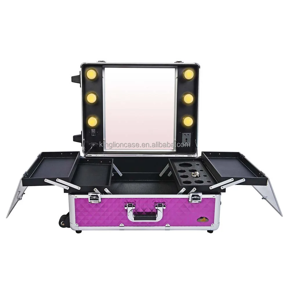 Studio To Go Makeup Case with Light - Pro Makeup Station - Purple