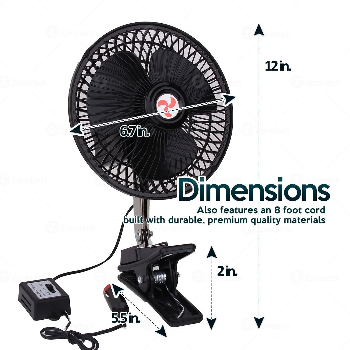 High Quality DC12V 6inch Car Fan