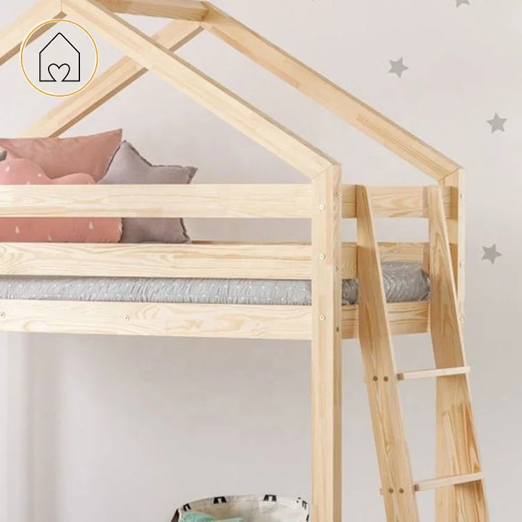 Kids mid sleeper cheap price bedroom furniture set amazon house loft bunk bed with stairs