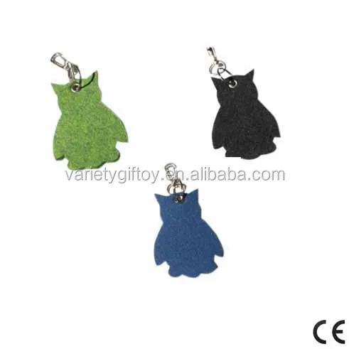 Eco-friendly laser cut bear shape felt key chain/key ring for promotion