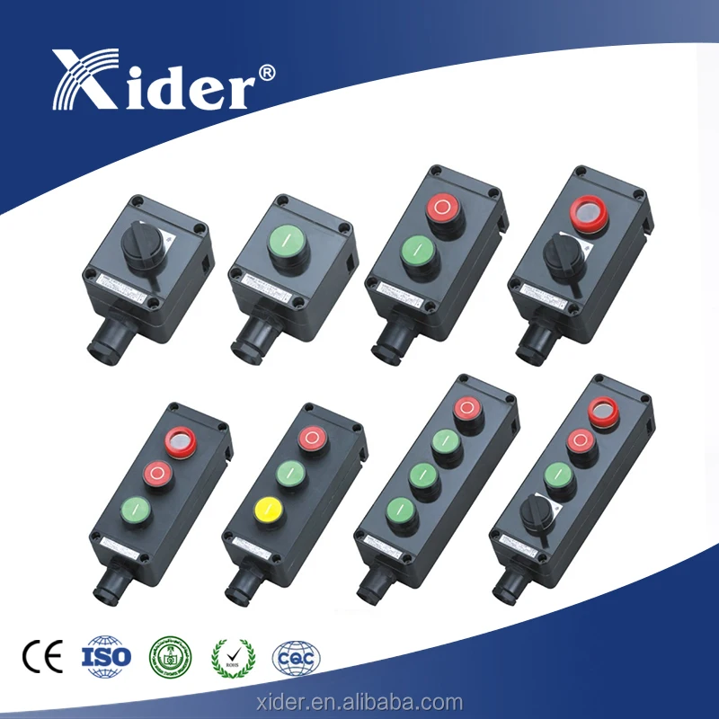 Waterproof explosion proof control push button switch/control box