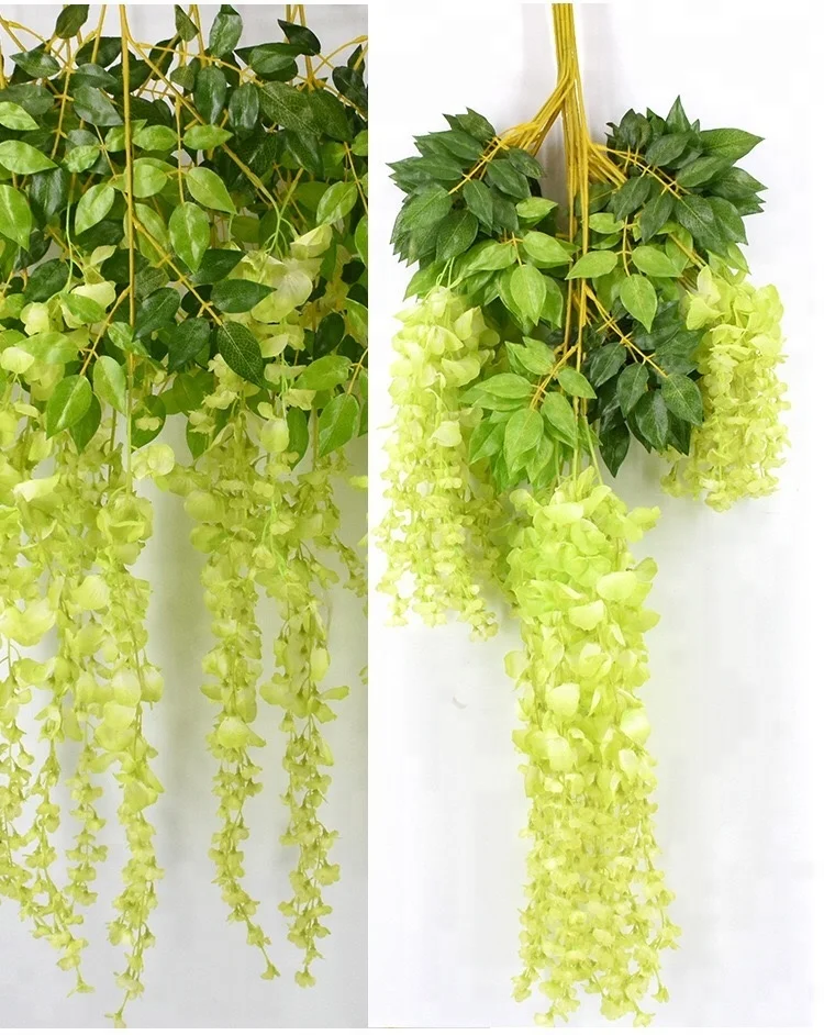 2022 New high quality Wholesale Artificial Wisteria Flowers Hanging Silk Wisteria Decorate