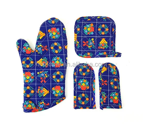 
Latest style BBQ Cotton Oven Mitt and Pot Holder 
