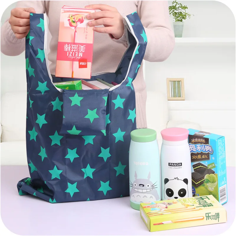 Factory direct reusable Oxford Foldable Shopping Bags Pouch Polyester Bag