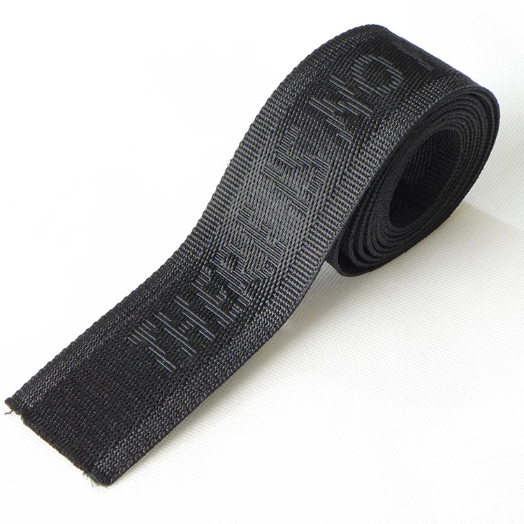 
Custom Logo Non-slip Thick Nylon Webbing Tape Polyester Jacquard Webbing 