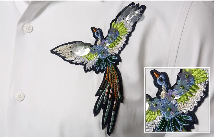 Custom 100% cotton embroidery animal logo camisas masculinas formal tuxedo dress men shirts