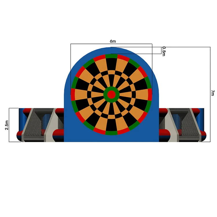 Custom inflatable street panna soccer cage field, panna football cage court pitch with football dartboard for sale