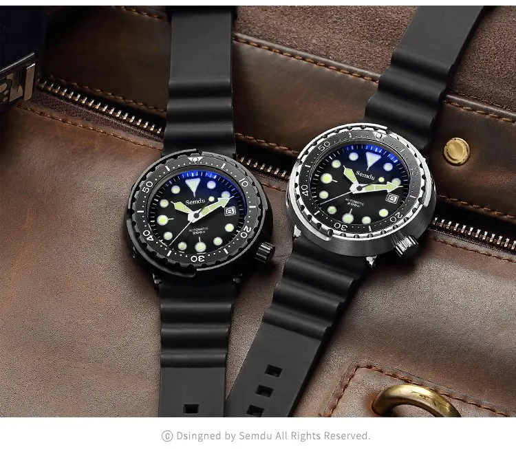 
Make your own brand Ready to ship 316L stainless steel 200 meter water proof Tuna dive watch 