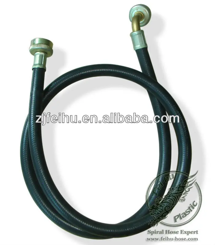 
Rubber washing machine inlet hose with plastic connector 