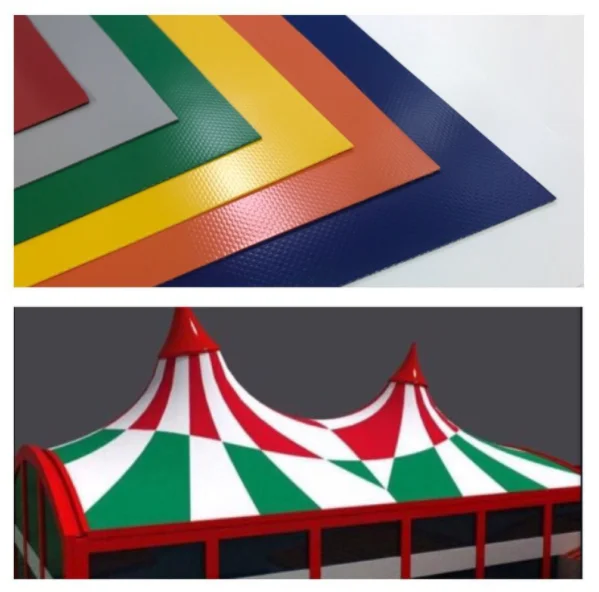 Red 100% polyester  pvc coated fabric for shades