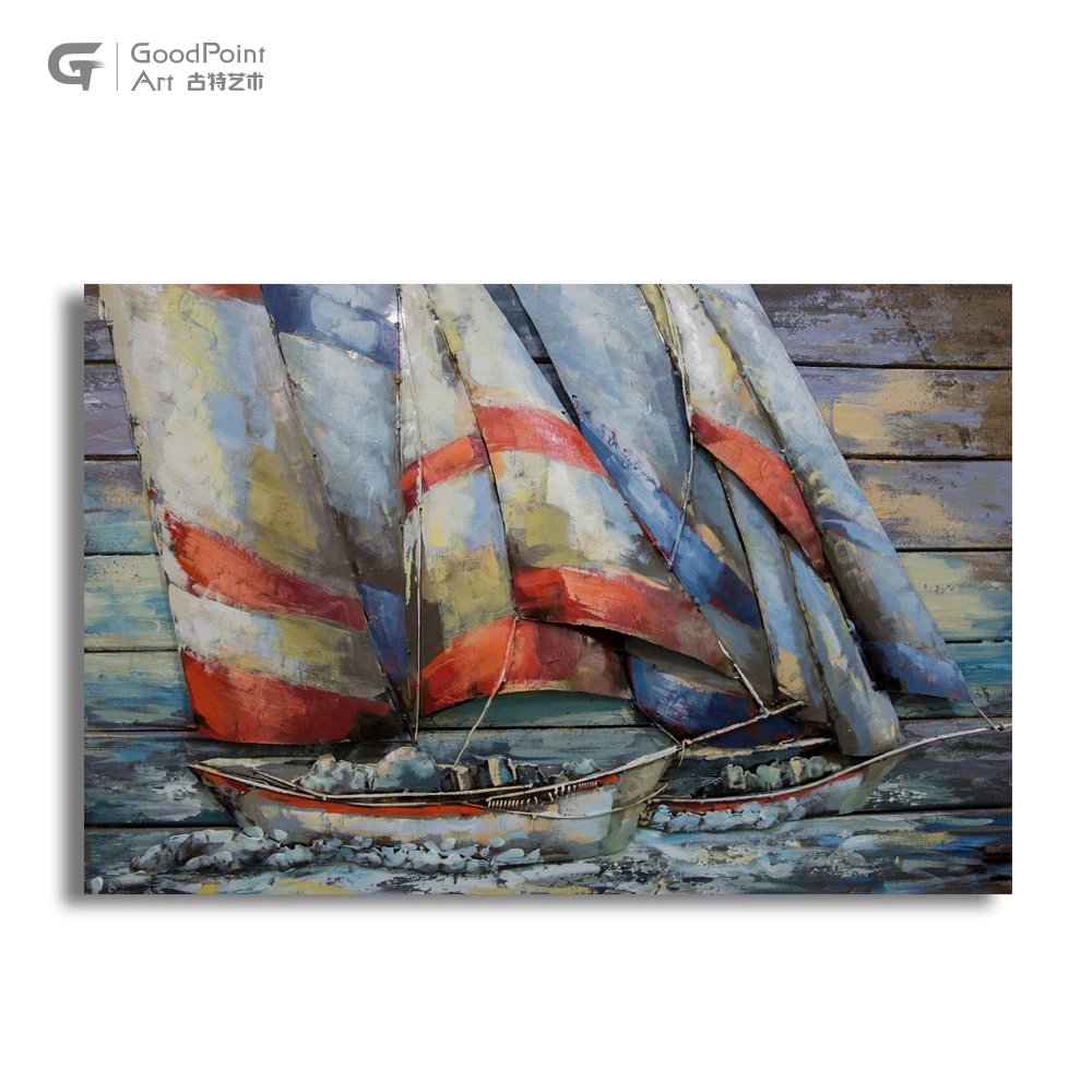 
Promotional rustic home decor artwork handpainted oil painting frames cheap 3d metal painting 