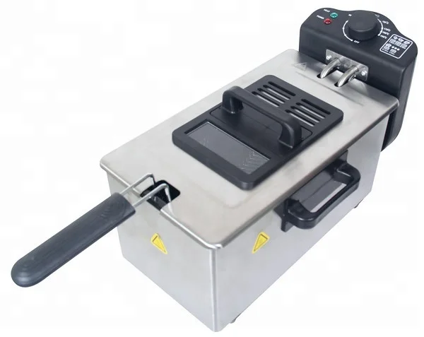 deep fryer ss housing 3L deep fryer 2000W Adjustable thermostat Removable deep frying Observation Window for option