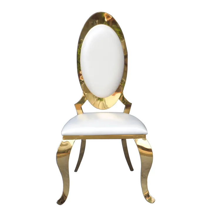 Новый дизайн золотого свадебного стула из нержавеющей стали для свадебного зала