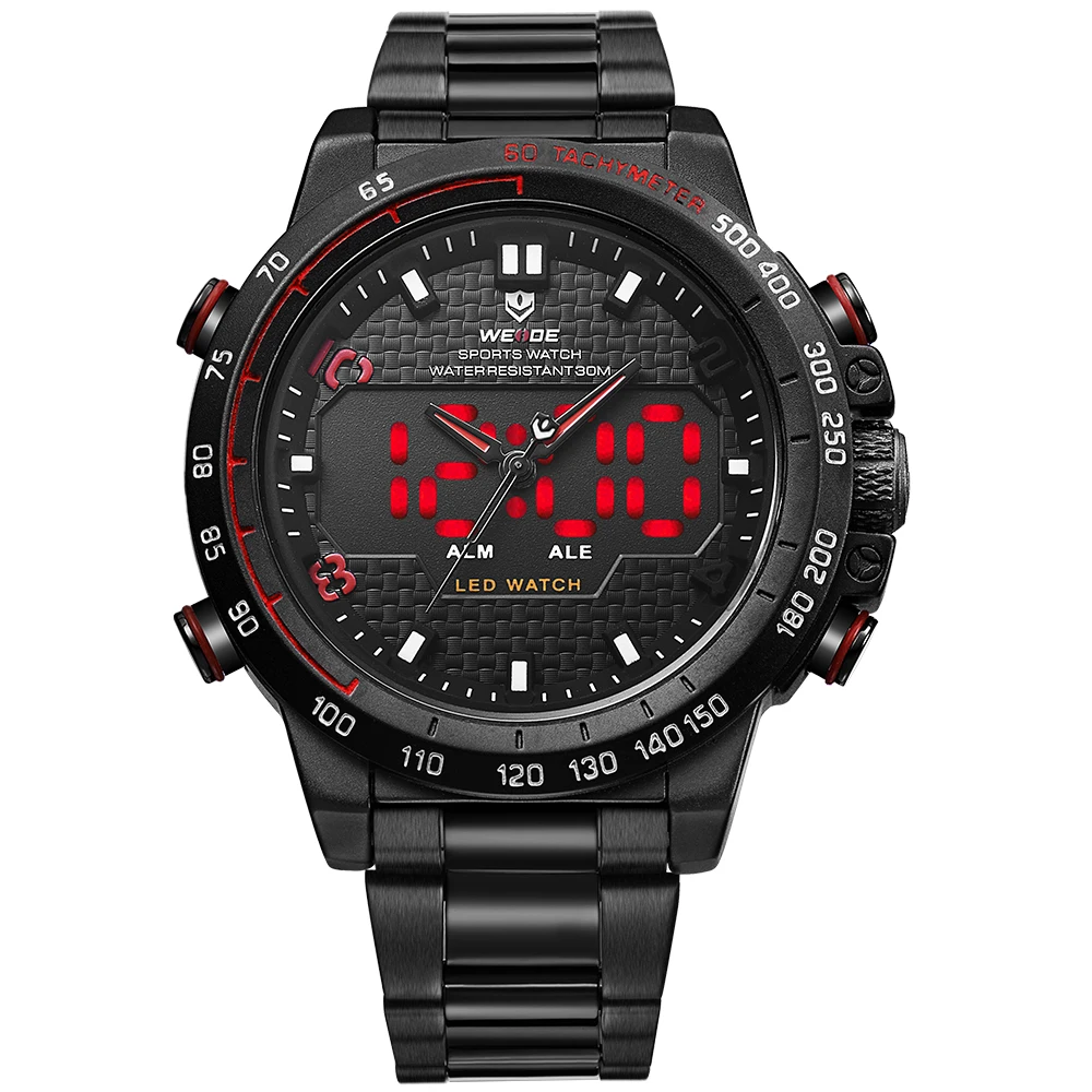 
Watch Men 2019 Sport Back Light LED Display Analog Alarm Auto Date Military Army Stainless Steel Strap Quartz Watch 
