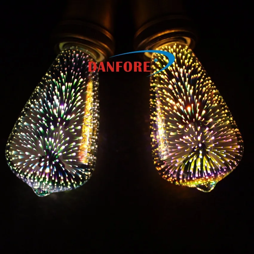 2016 NEW 3.5W Flower Fireworks light ST64 3D led bulb