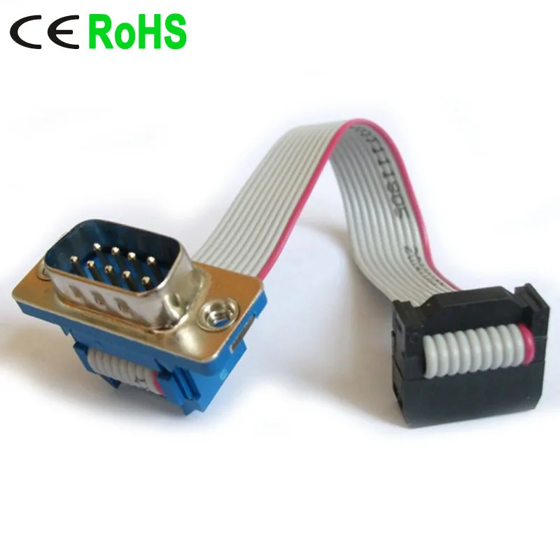  FC10p IDC DB9 RS232 Dsub 9P серийный плоский кабель-удлинитель материнская плата MB последовательный порт удлинитель для головок