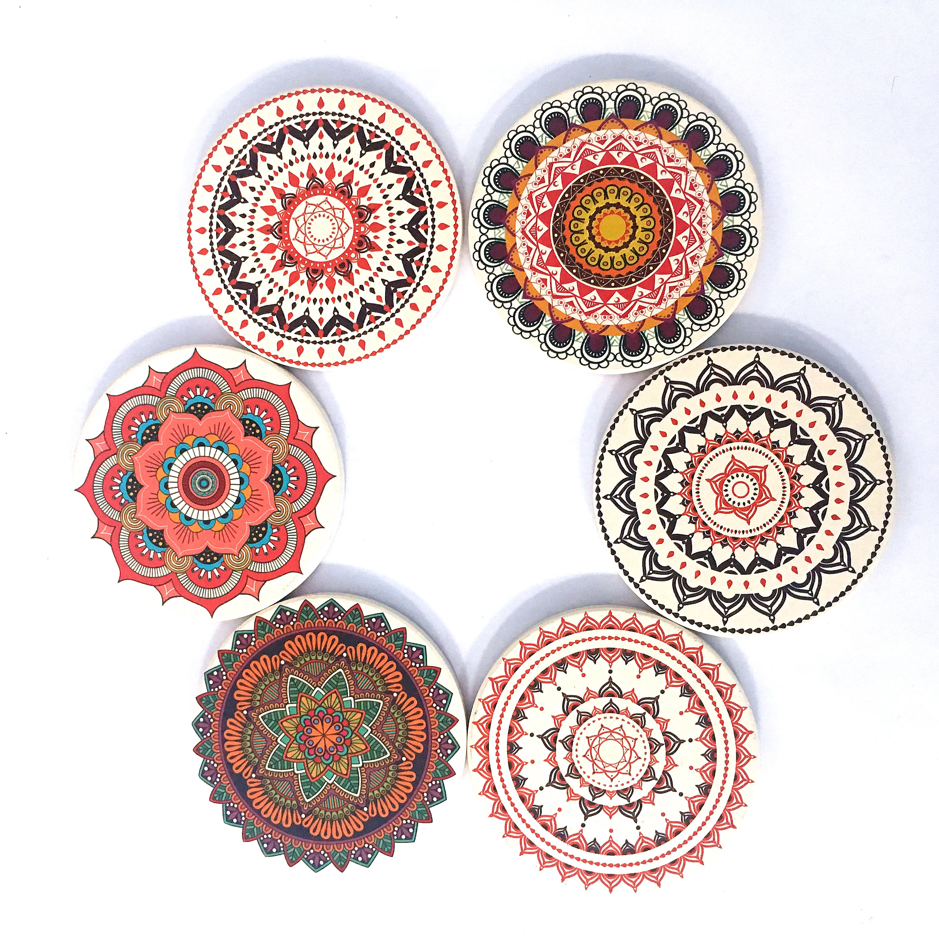 Exquisite gift hot cake new design for dye sublimation or UV printing ceramic coaster 6 pcs/set with box toyota coaster bus