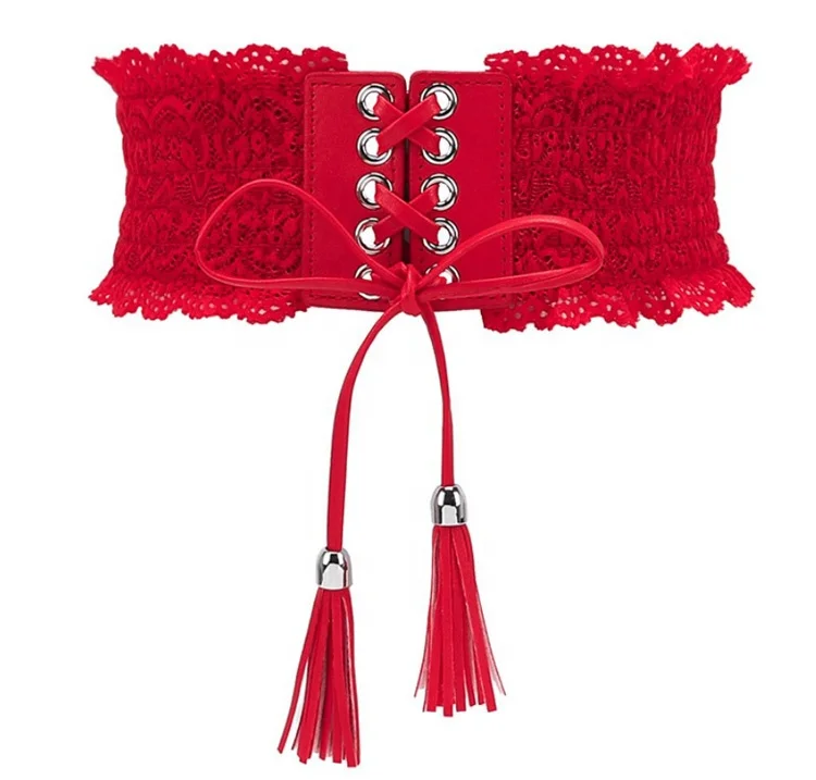 Women's elastic waist belt Obi, drawstring belt