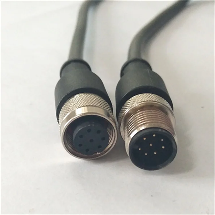 Индивидуальные провода M12 серии Мужской Женский Разъем 2 3 4 5 6 8 булавки прямой круговой разъем с кабелем провода