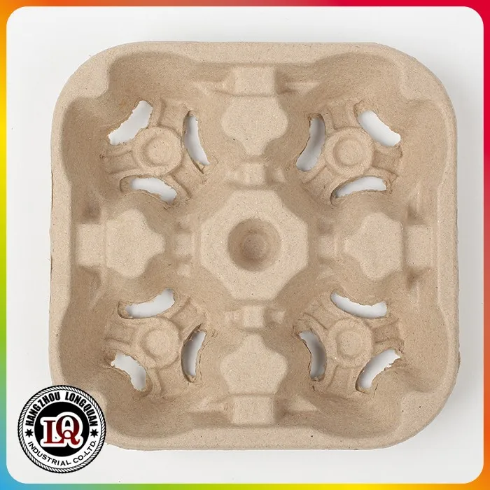 4 Up Recycled Paper Pulp Cup Tray