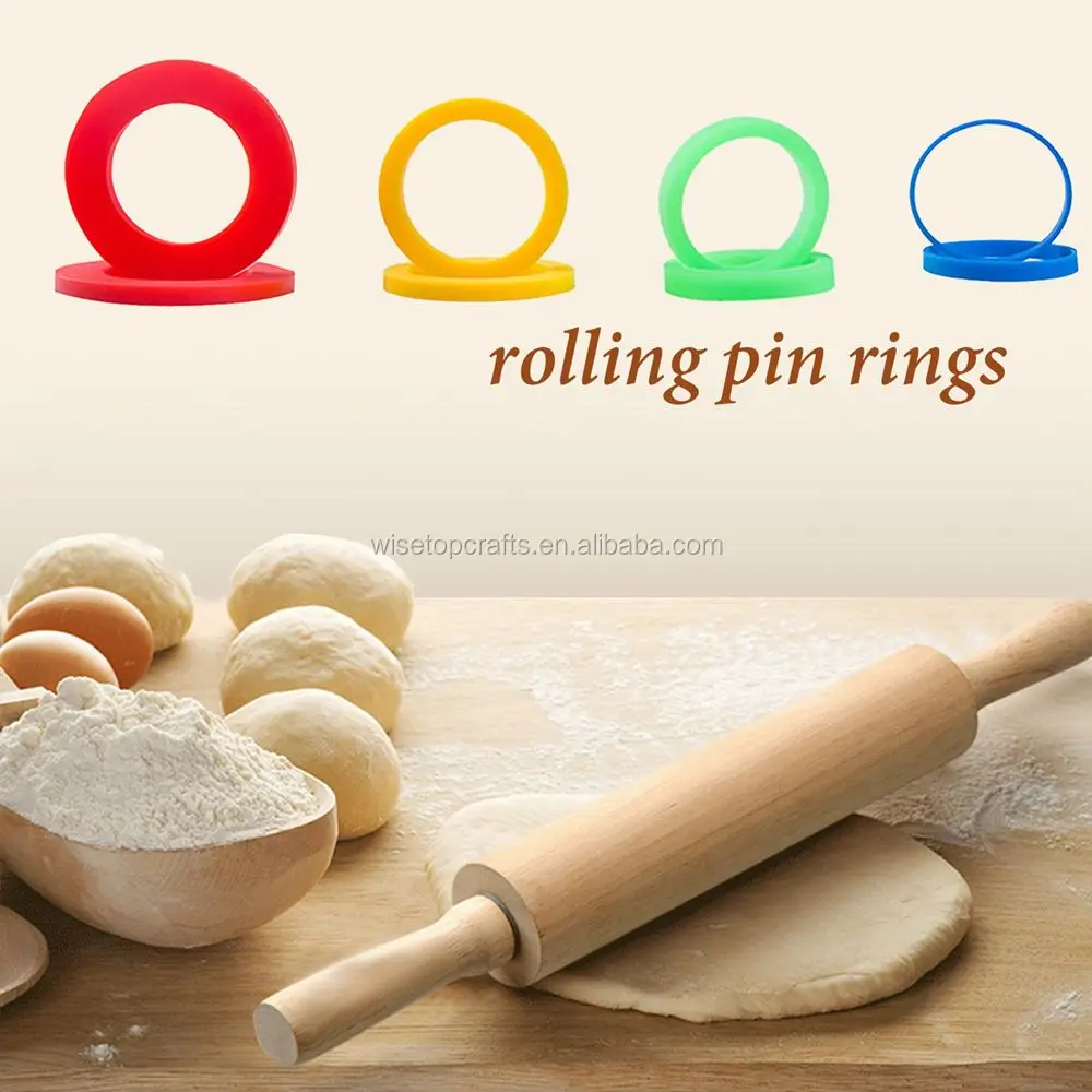Flexible Silicone Slip On Baking Accessories Rolling Pin Guide Ring Spacer Bands Dough Rollers