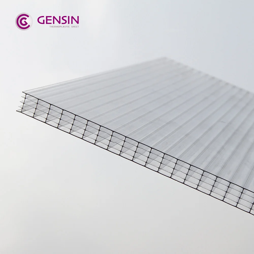 Lixin clear 10mm 5 wall polycarbonate structured