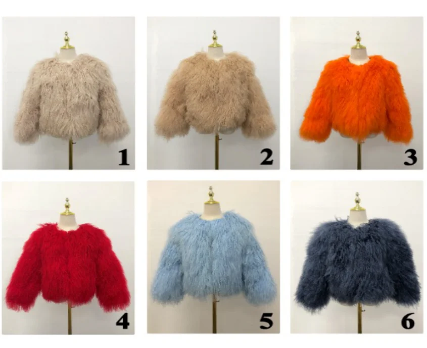 Janefur soft  women winter mongolian lamb fur coat custom girls real fur coat