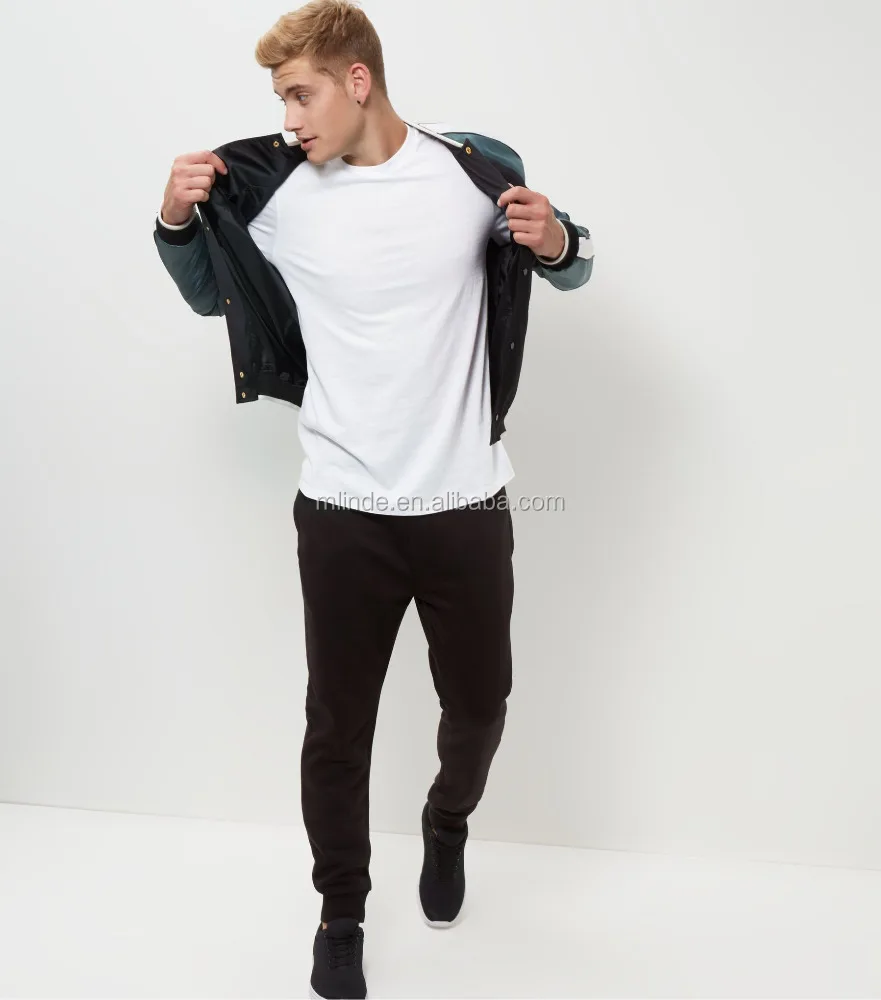 Solid White T Shirts Men 3/4 Sleeves Top Wholesale Plain White 100% Cotton T Shirts For Men