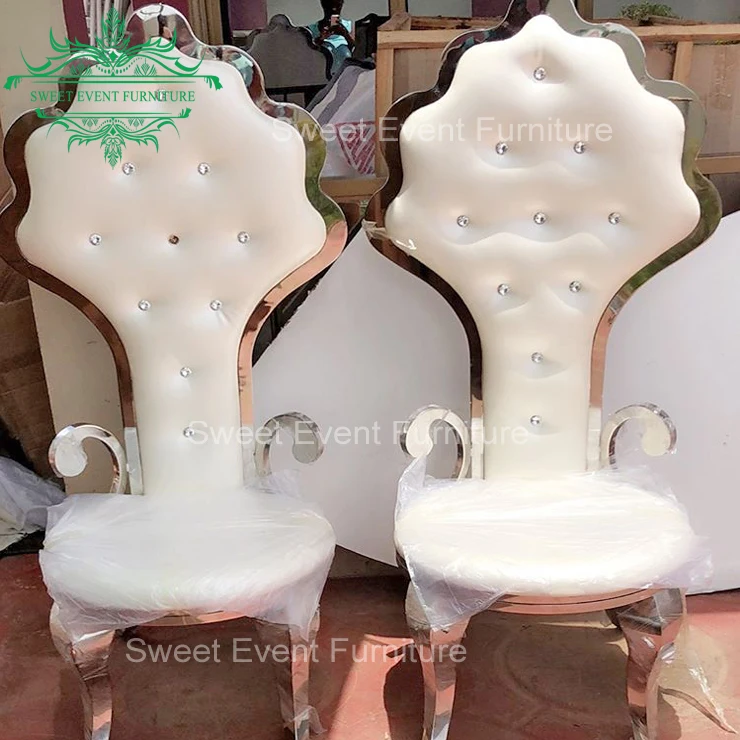 wedding  furniture PU leather high back leisure  gold dining chairs for event