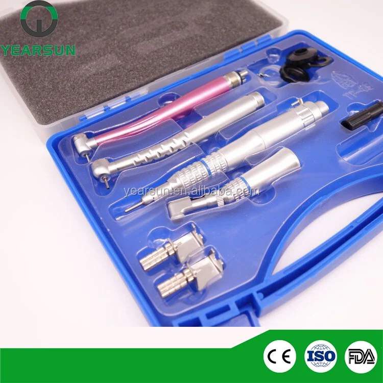 Beautiful handpiece dental kit with colored high and low speed handpiece dental product china