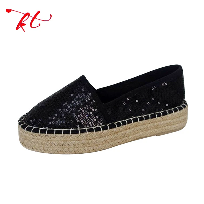 Alibaba Best Sellers Fashion Black Wholesale Handmade Jute Espadrilles Fisherman Shoes