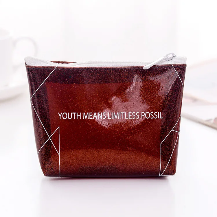 Fashion printed girls women PVC keys coin storage purse