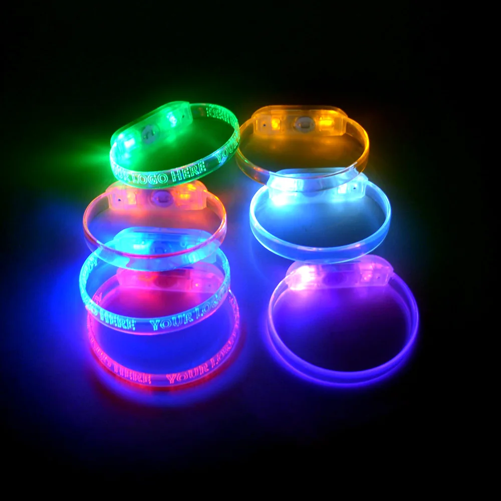
halloween LED Bracelet Custom Logo Glowing Led Control Music Party Sound Light With Wristband 