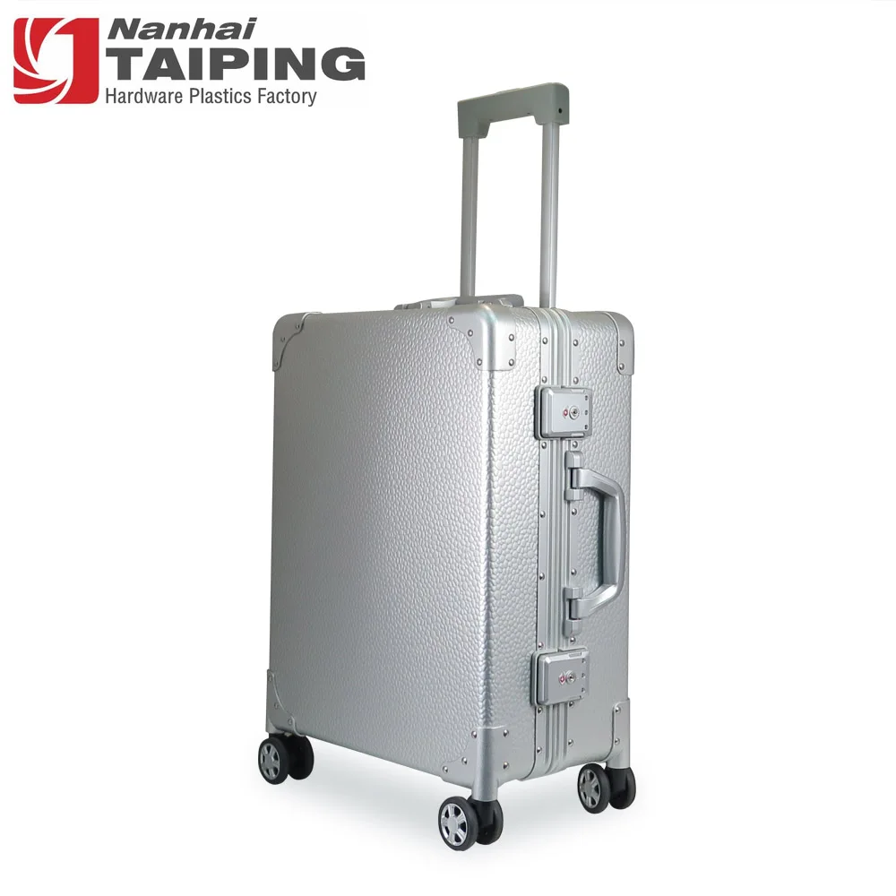 silver Aluminum travel Trolley case Maleta De Case Hardshell Suitcase With Four Wheels