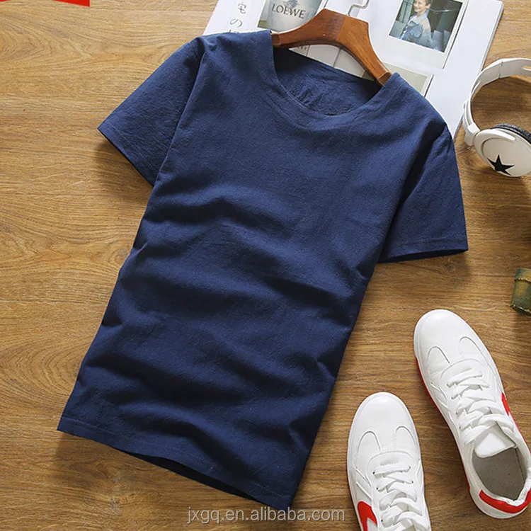 bangladesh hemp cheap plain color round neck hemp t-shirts