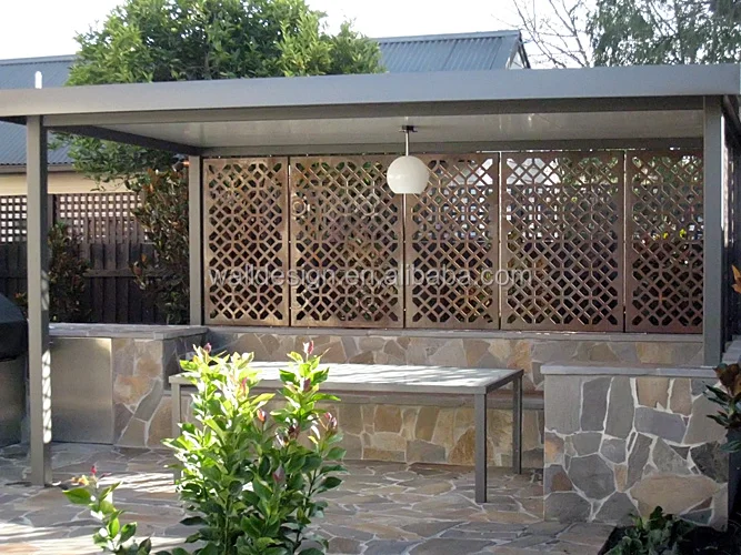 corten steel decorative perforated metal panels used for garden fence