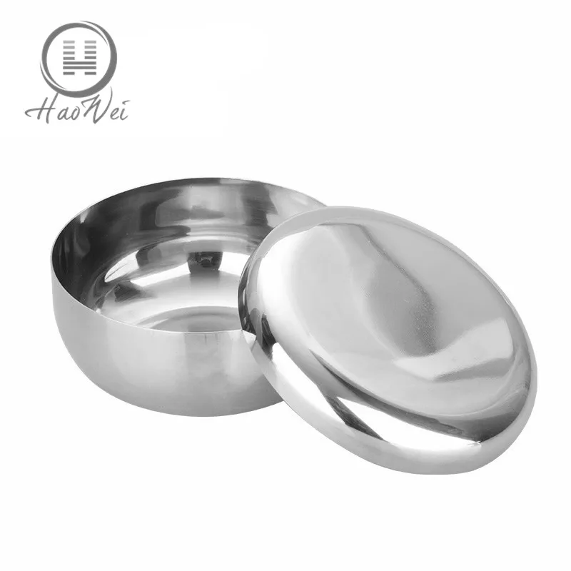 
China manufacture 10/12cm Korean style Thicken pickle bowl stainless steel soup bowl rice bowl with lid 