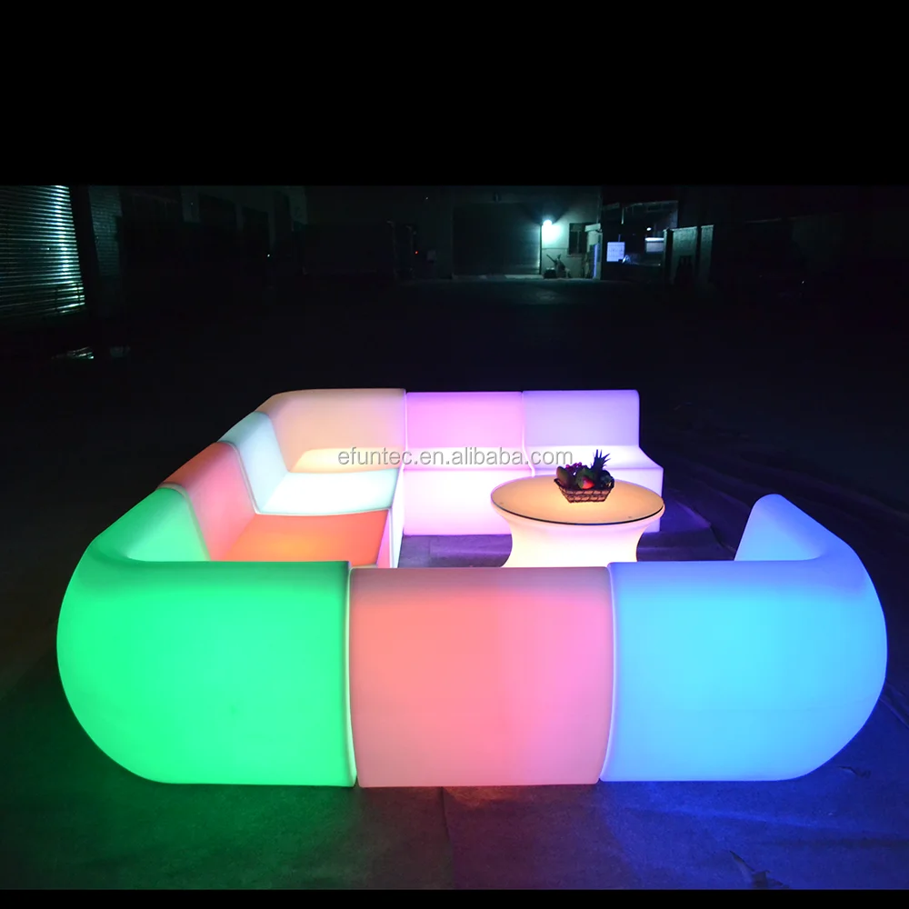 bar nightclub furniture set 16 colors changing illuminated led sectional sofas with remote control