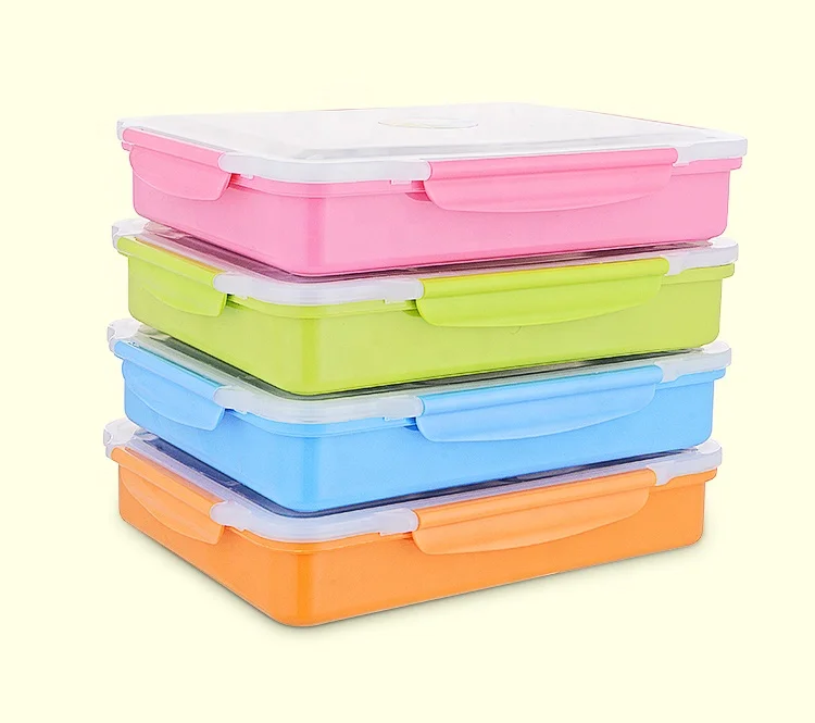 Food Carrier Box Four- Compartment Lunch Box Tiffin Carrier Rectangle High Quality Stainless Steel Storage Boxes & Bins Modern