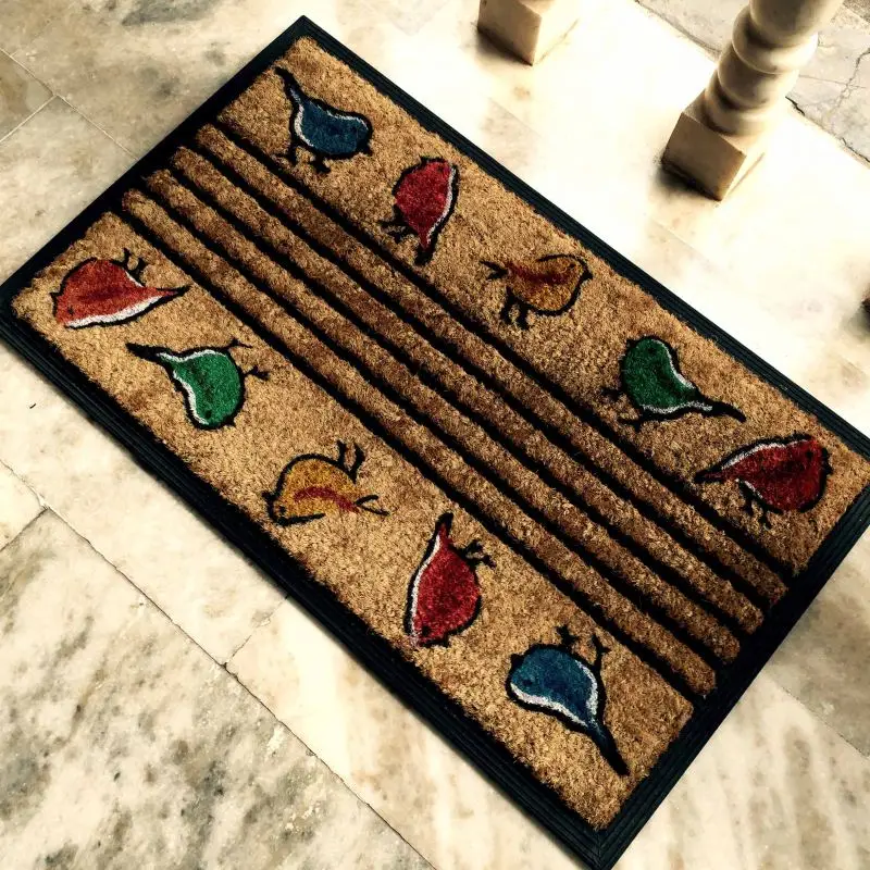 High Non Brush Coconut Fiber Coco Koko Cocoa Hollander Doormats Outdoor Rubberized Coir Brush Door Mat