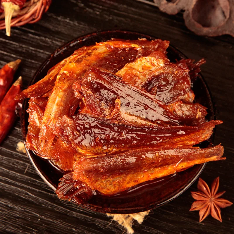 
ShuDaoXiang 60g Per Bag 170 Bags Per Carton Sipcy Dried Croaker Fish 