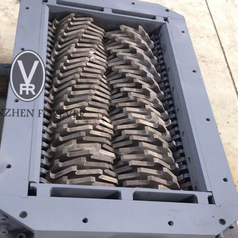 Shenzhen Forever 610x380 model cardboard/ Rubber /pet bottles /wood /food /two shafts shredder machine chamber box blades