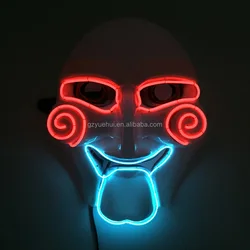 Jazz Dancer Favors Neon Led Strip Easter Horrific Mask Night Lamp Cold Light EL Dimple Saw Blinking Mask as Rave Party Supplies