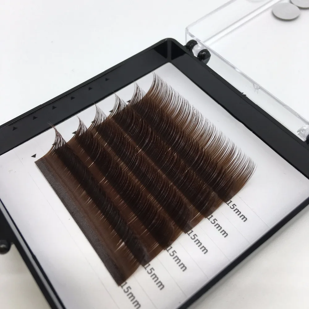 individual lashes brown lash extensions of lash extension with coffee brown color
